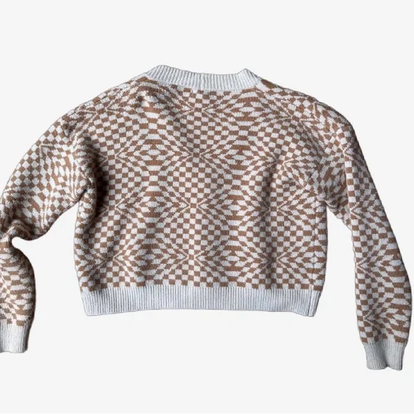 Checkered Knit Women's Sweater - Picture 2 of 4